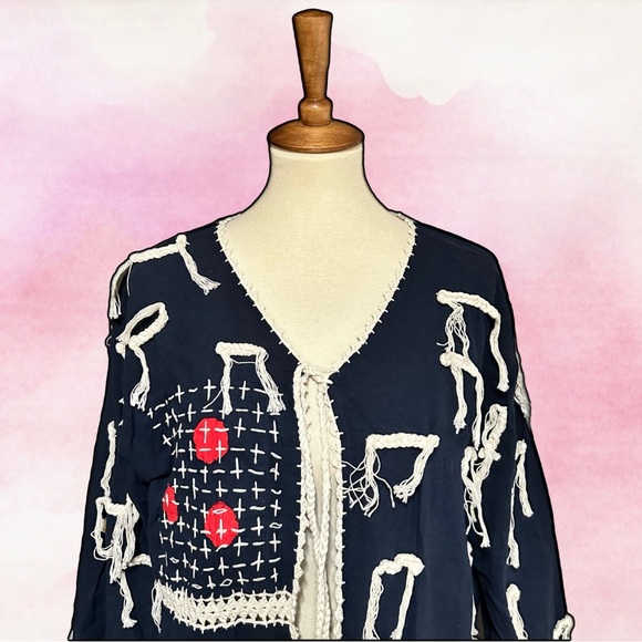 🌈 Amazing Free People Sashiko kimono - Picture 2 of 8